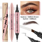 Crayon à sourcils liquide à double tête 3D micro sculpté, eyeliner 2 en 1 à double usage pour les yeux