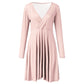 Robe soirée sexy trapèze drapée couleur pure pour femme, mini-robe courte de printemps