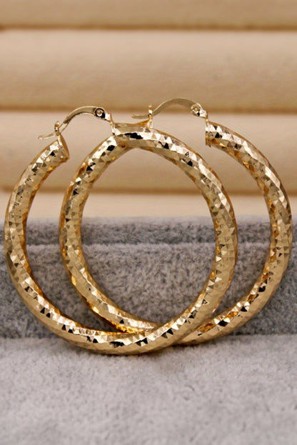 Boucles d'oreilles larges en plaqué or avec diamants