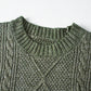 Robe chasuble à épaulettes en maille torsadée vert brumeux