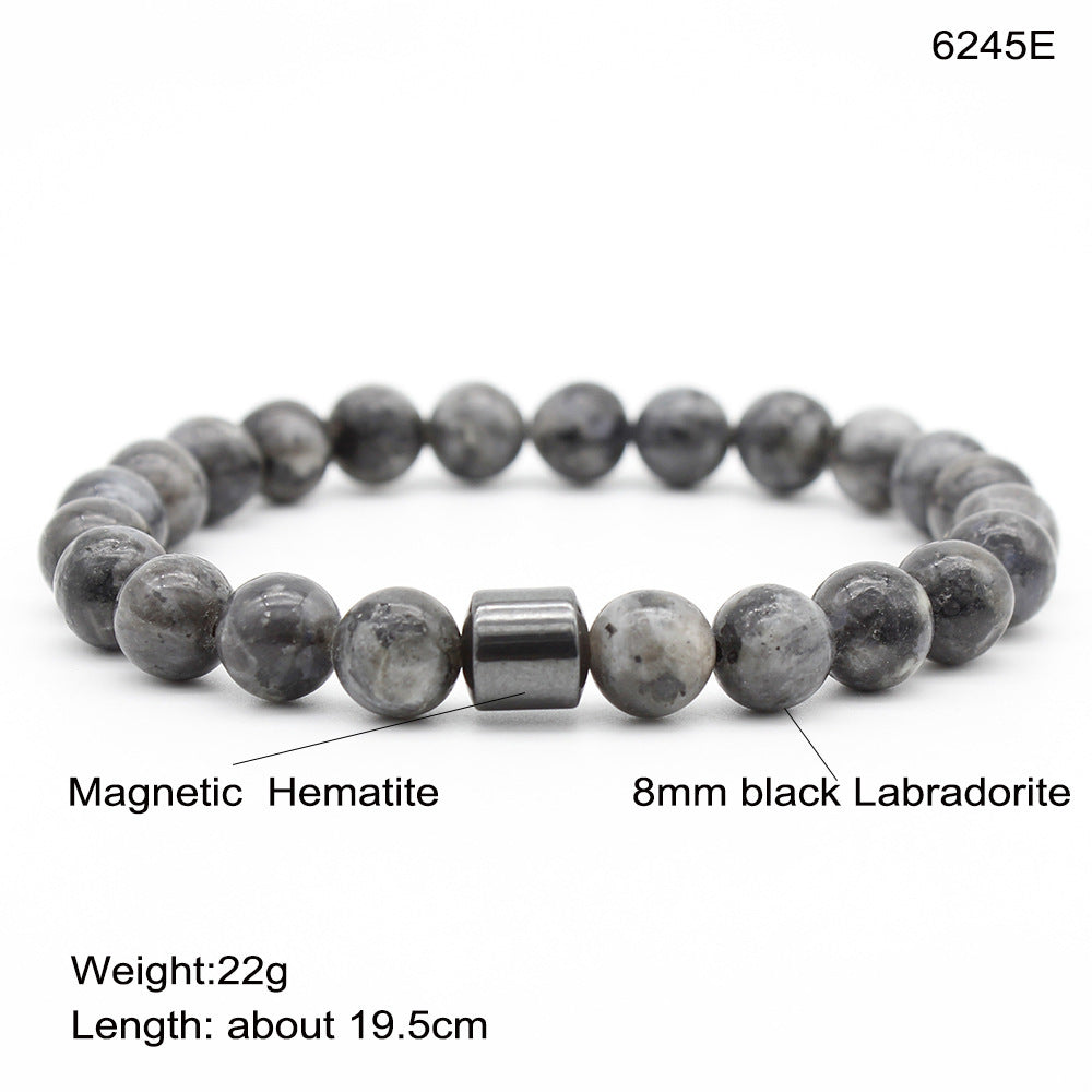Bracelet œil de tigre en pierre noire