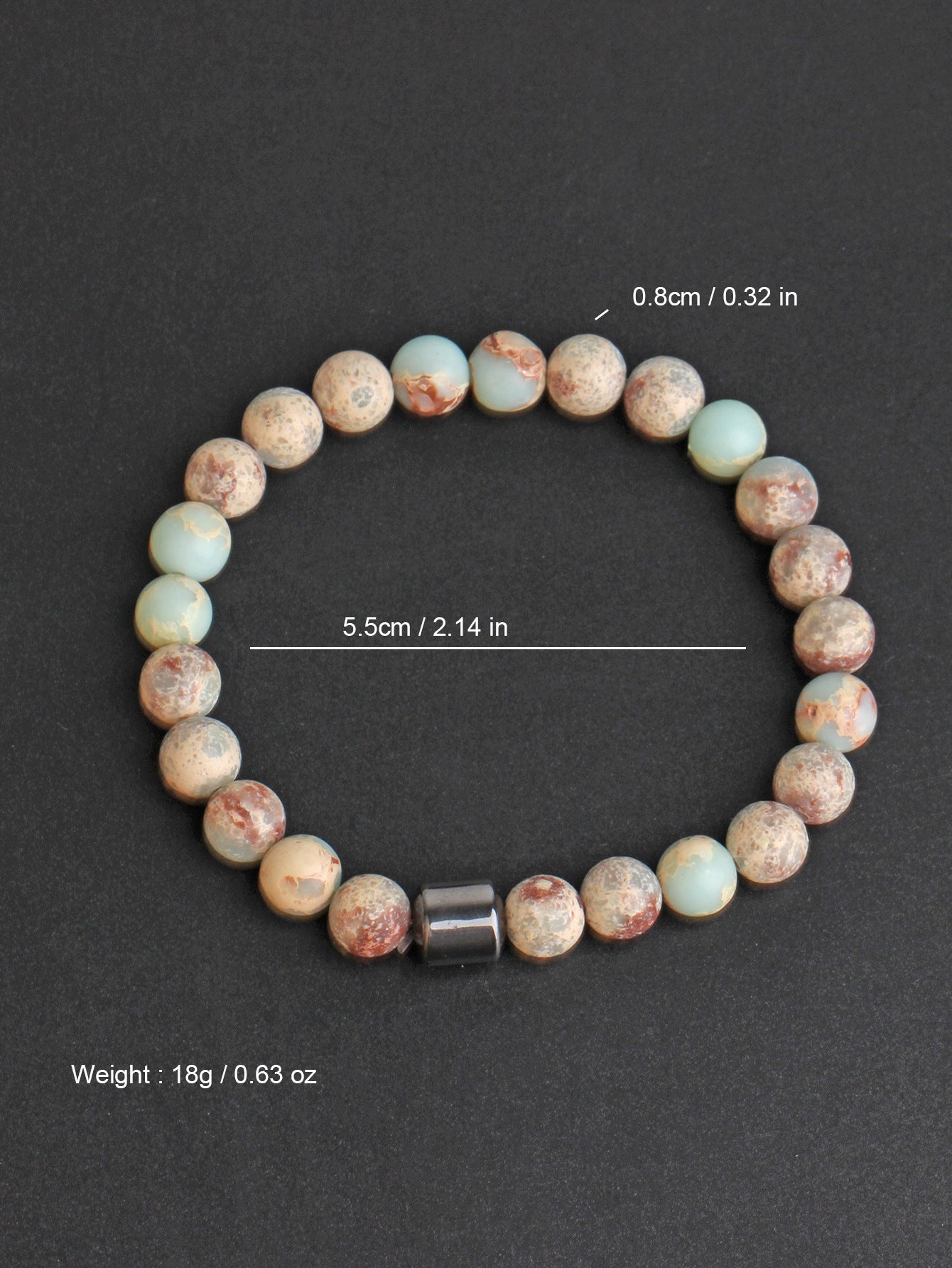 Bracelet œil de tigre en pierre noire