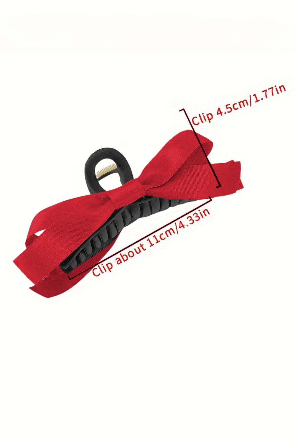 Barrette à cheveux avec ruban décoratif de couleur unie noire