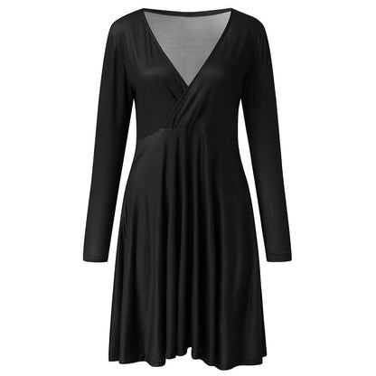 Robe soirée sexy trapèze drapée couleur pure pour femme, mini-robe courte de printemps