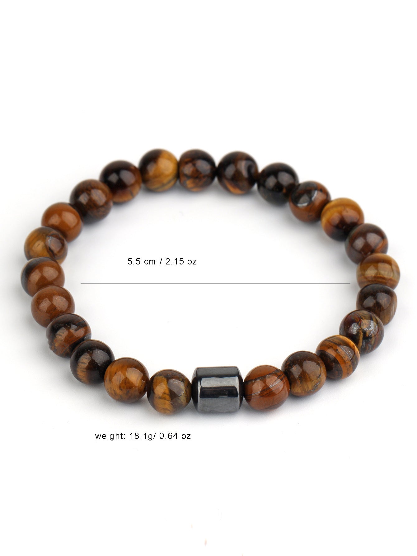 Bracelet œil de tigre en pierre noire