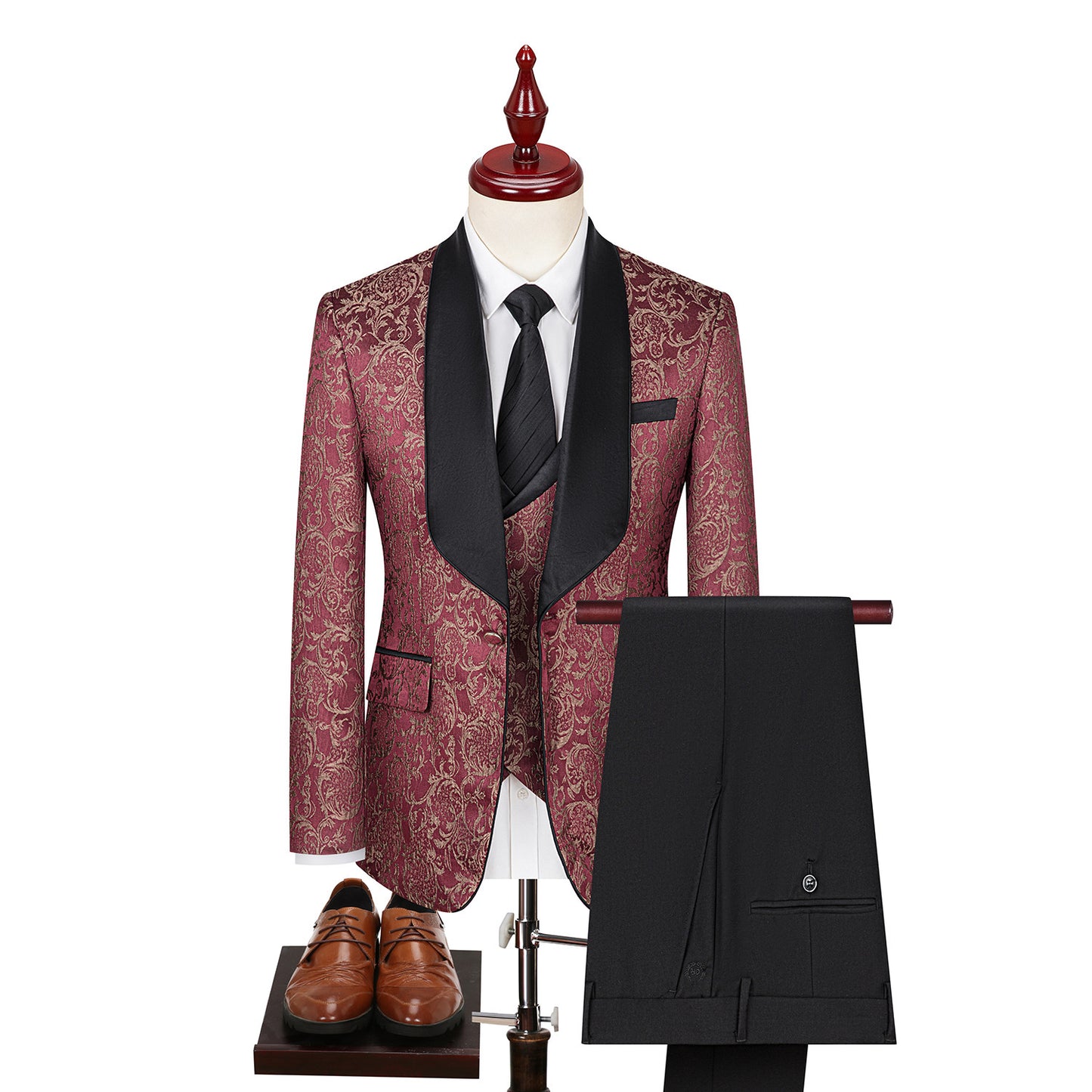Costume Jacquard pour homme, robe de mariée, costume de marié, costume d'hôte, costume de spectacle