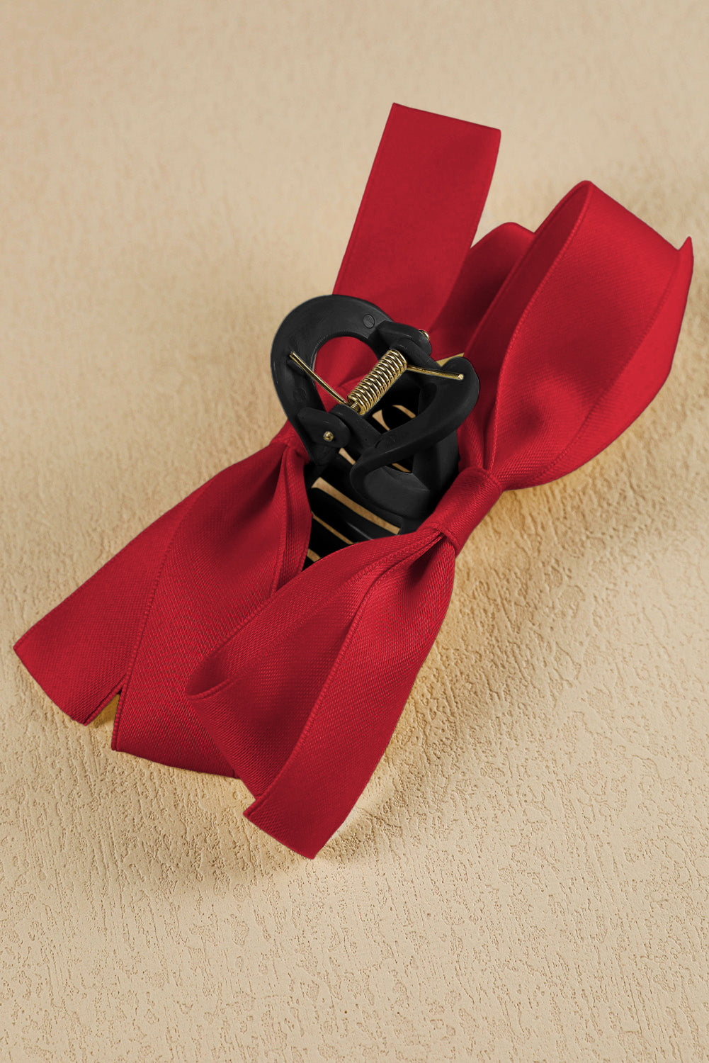Barrette à cheveux avec ruban décoratif de couleur unie noire
