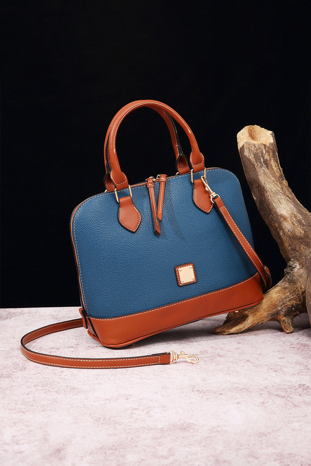 Sac en cuir PU Ashleigh bleu tendance