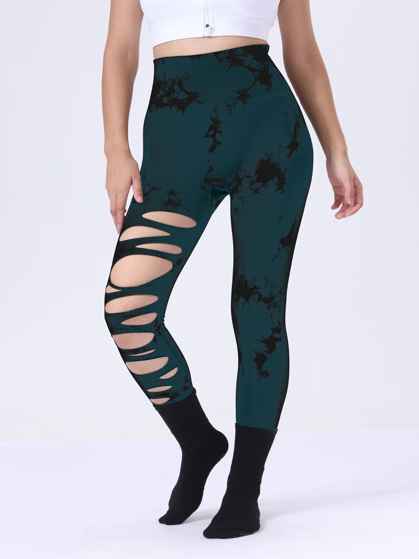 Paquet de 2leggings taille haute élastique pour femme.