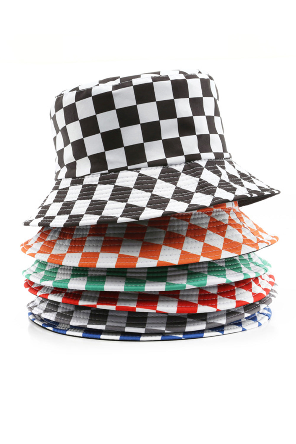 Chapeau Bucket à carreaux réversible noir