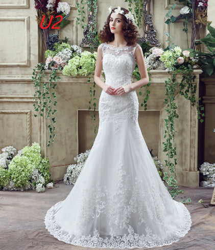Robe de mariée sirène sexy en dentelle