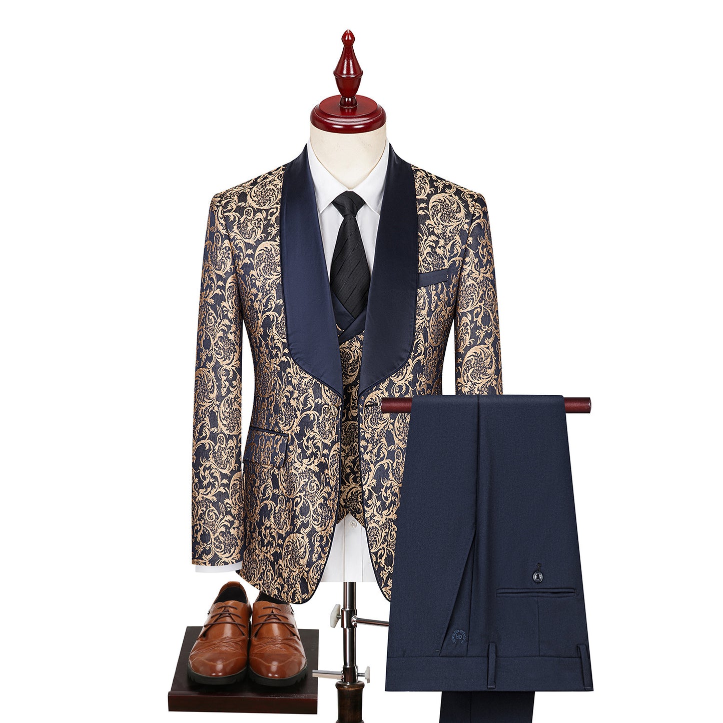 Costume Jacquard pour homme, robe de mariée, costume de marié, costume d'hôte, costume de spectacle