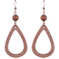 Boucles d'oreilles en forme de goutte d'eau en bois vintage marron