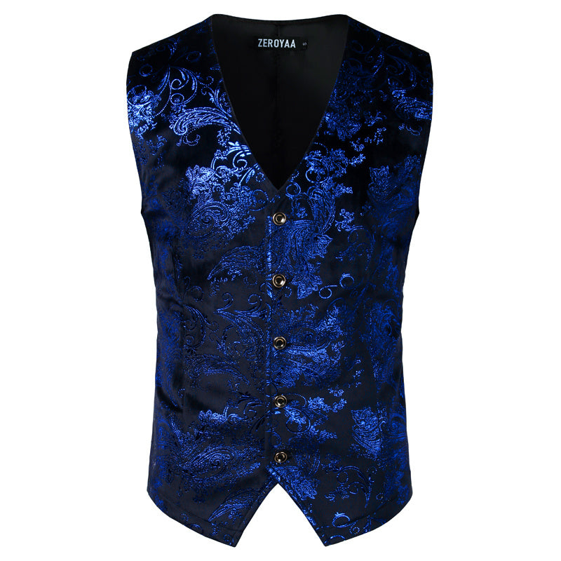 Gilet Steampunk doré pour homme, costume, mariage, sans manches