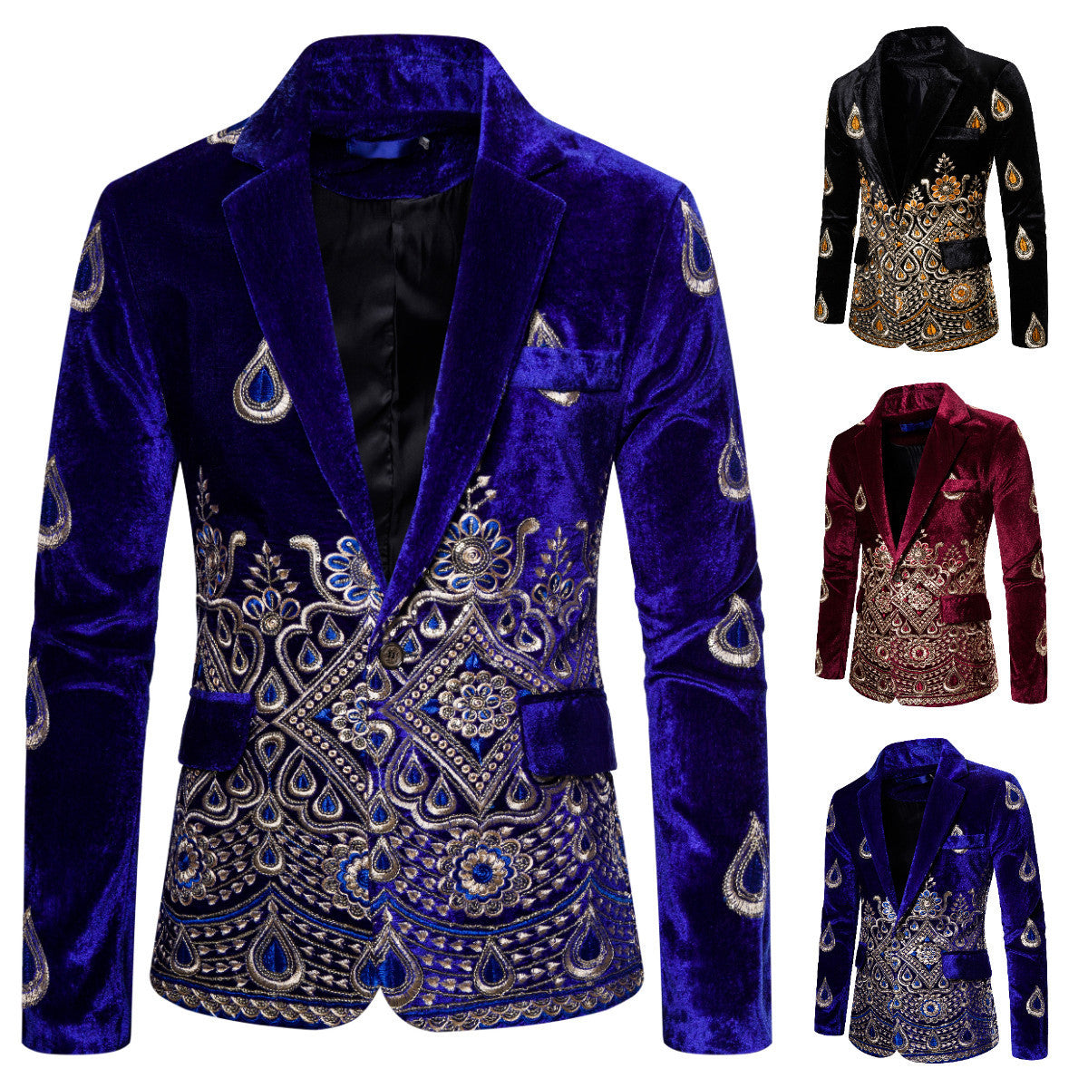 Costume de loisirs à simple boutonnage et imprimé ethnique pour homme