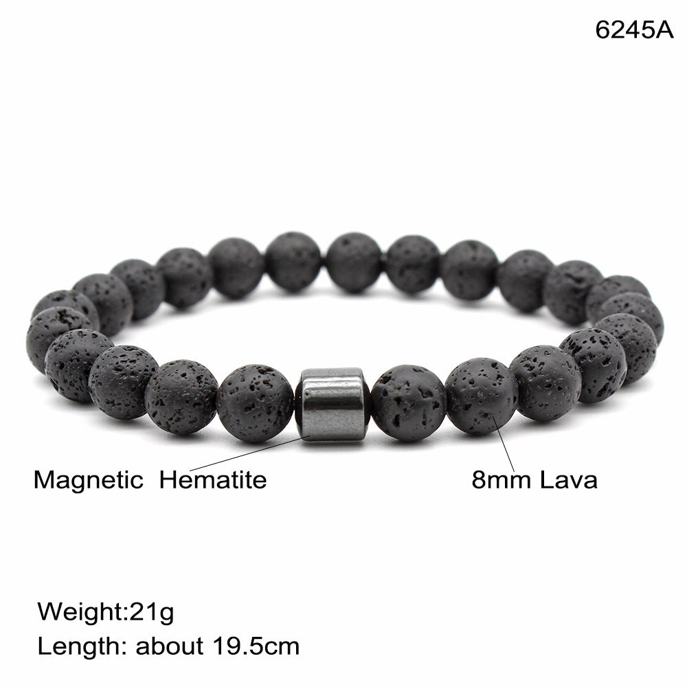 Bracelet œil de tigre en pierre noire