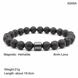 Bracelet œil de tigre en pierre noire