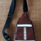 Mini sac Crossbody Rugby en cuir PU marron