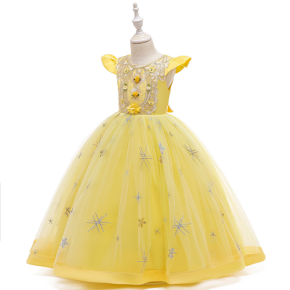 Robe de soirée pour banquet, tutu de princesse pour fille, costume de spectacle pour petite hôte