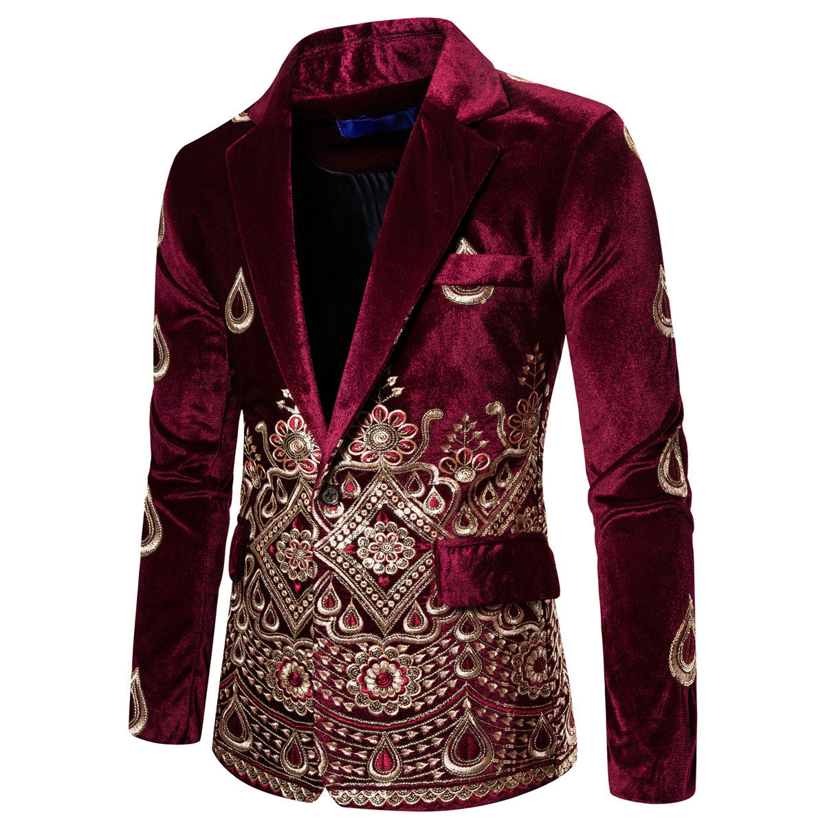 Costume de loisirs à simple boutonnage et imprimé ethnique pour homme