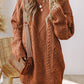 Robe chasuble à épaulettes en maille torsadée vert brumeux