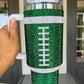 Tasse à vide Orange 40oz Rhinestone Rugby Football Handle Vacuum Cup