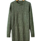 Robe chasuble à épaulettes en maille torsadée vert brumeux