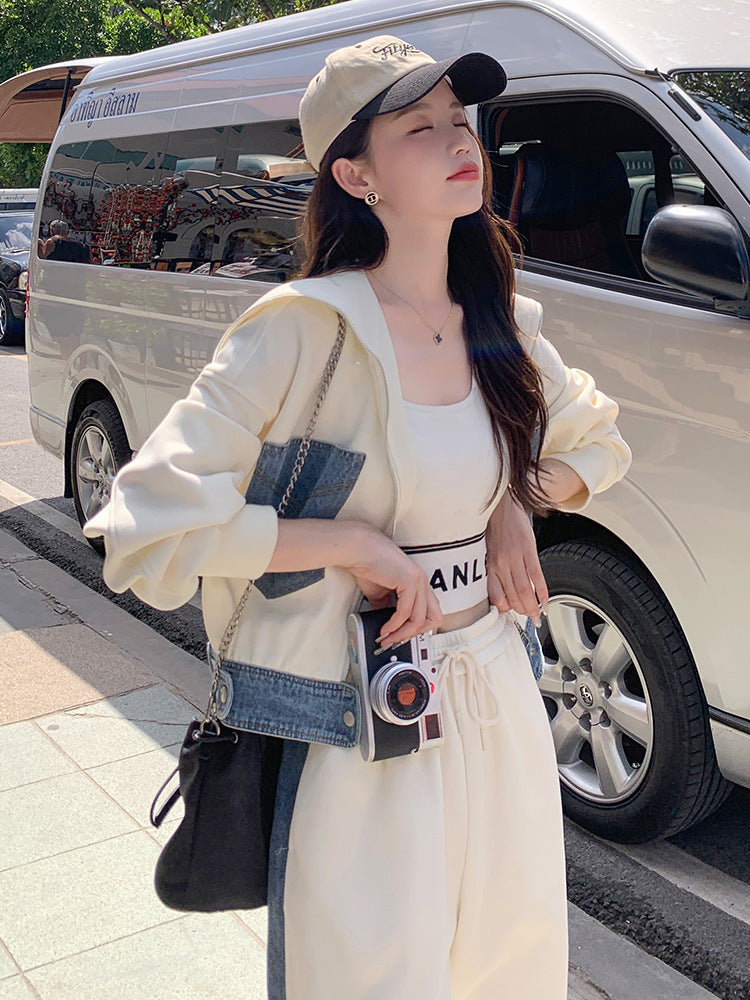 Jogging de sport de loisir à couleurs contrastées pour femmes