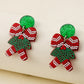 Boucles d'oreilles en acrylique Père Noël vert vif