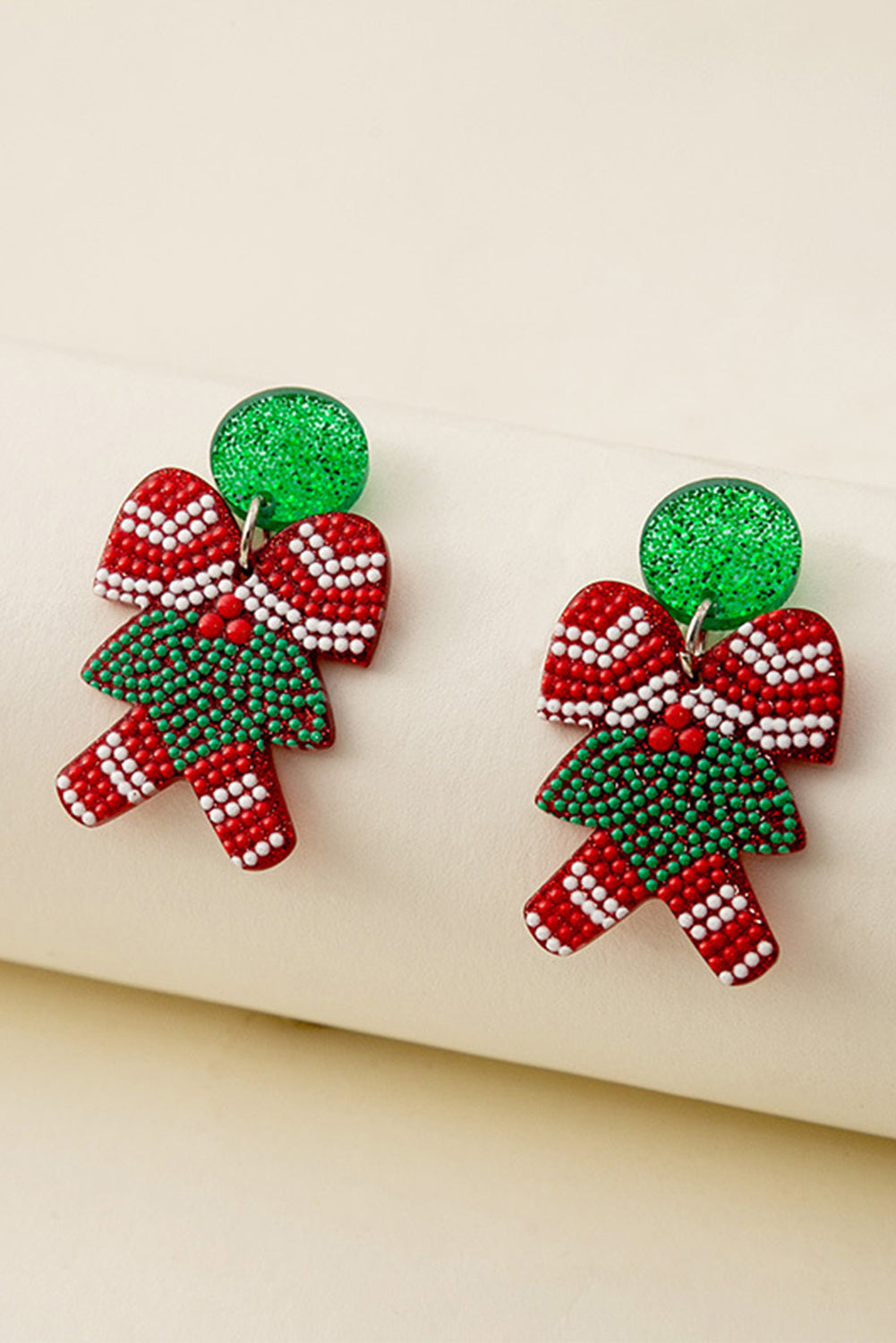 Boucles d'oreilles en acrylique Père Noël vert vif