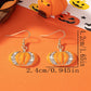 Boucles d'oreilles à crochets en strass citrouille Halloween orange