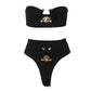 Maillot de bain deux pièces de couleur unie Bikini deux pièces