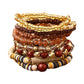 eu de 9 bracelets en perles Vintage Camel