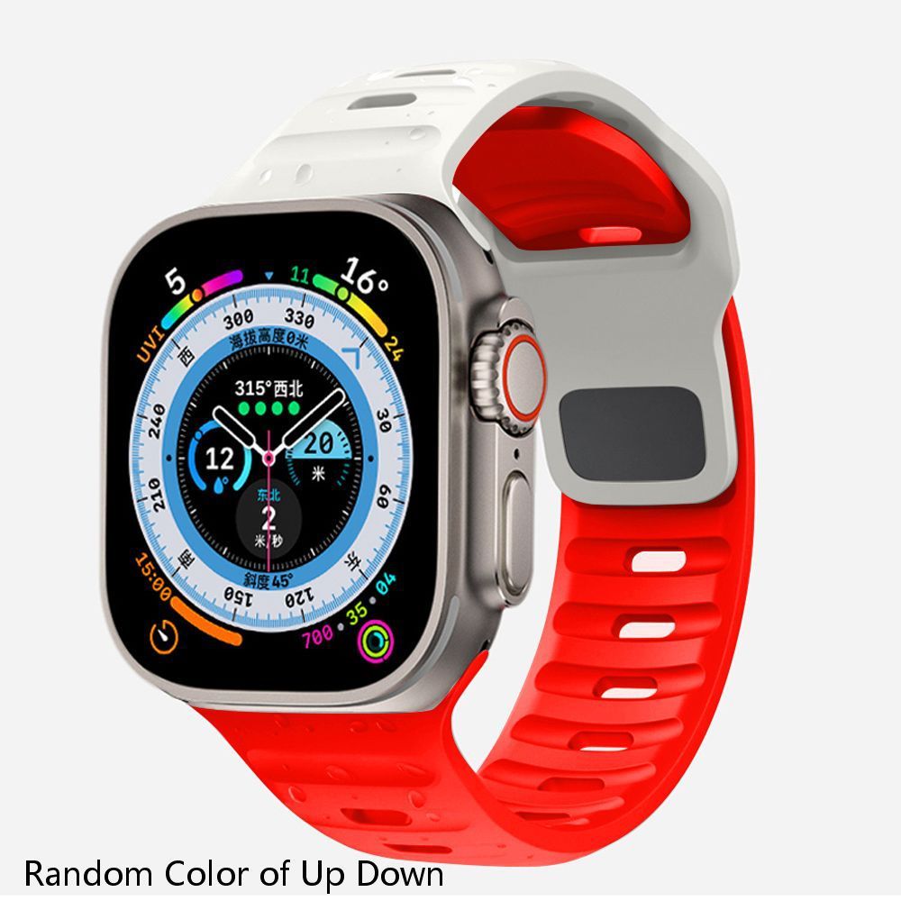 Montre connectée ultra watch band Iwatch9 bouton pression de couleur unie