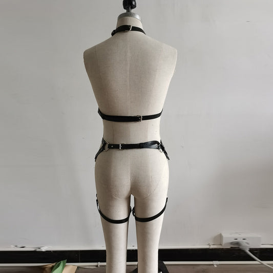 Sous vêtements érotiques en cuir ajustables européens et américains