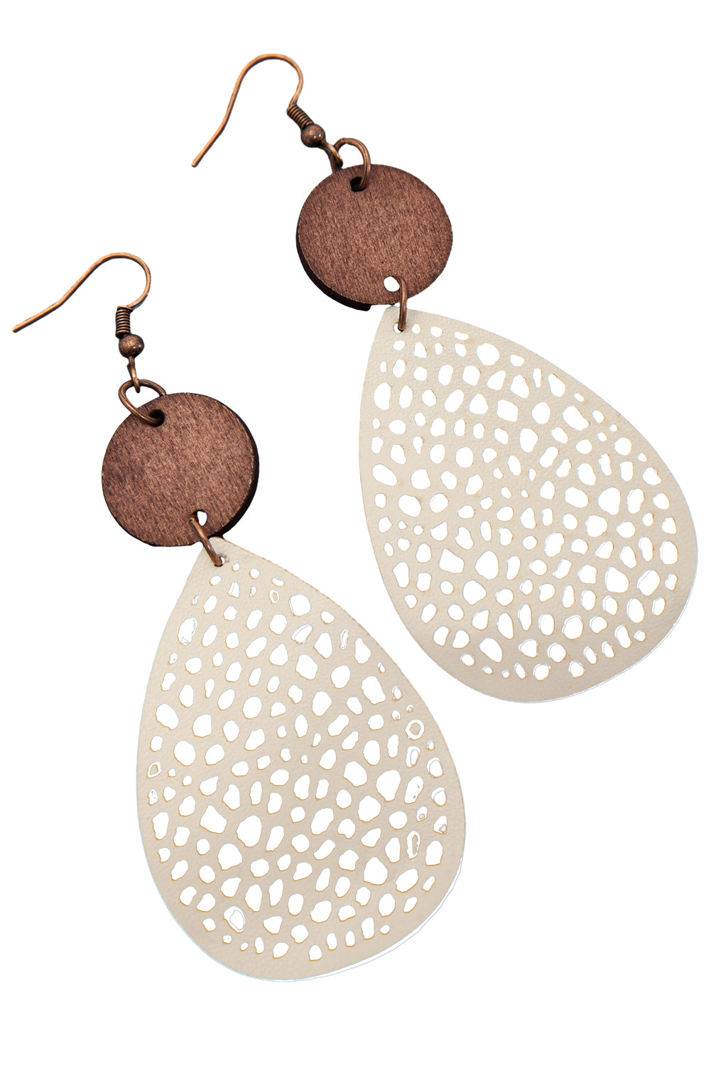 Boucles d'oreilles à crochets en forme de goutte d'eau découpée