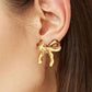 Boucles d'oreilles en forme de noeud avec ruban élégant en or