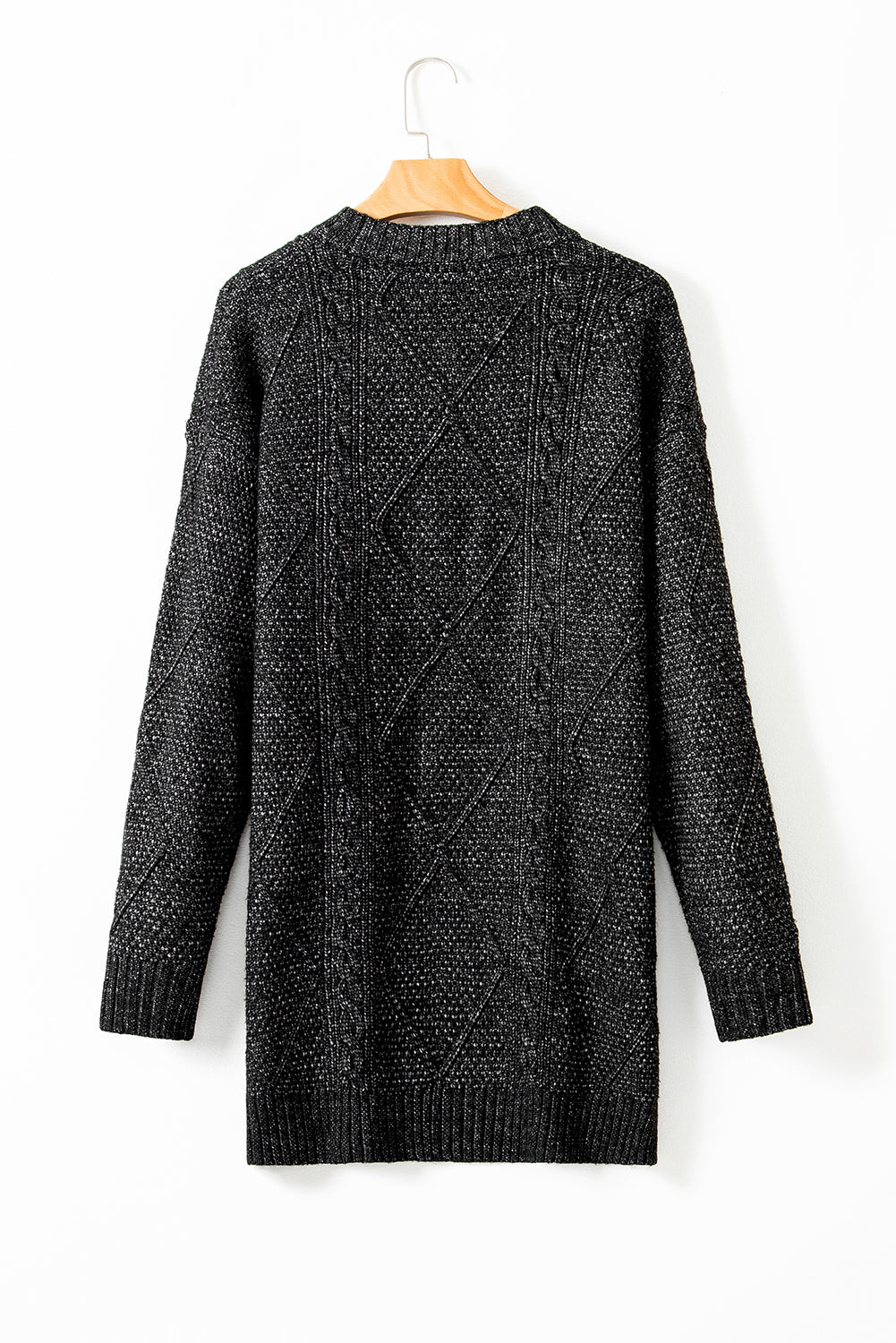 Robe chasuble à épaulettes en maille torsadée vert brumeux