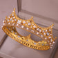 Bandeau féminin en forme de couronne de perles et de strass