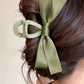 Barrette à cheveux avec ruban décoratif de couleur unie noire