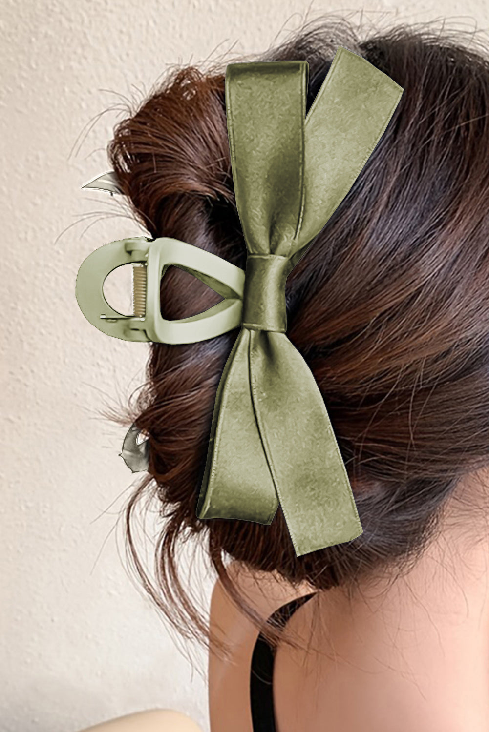 Barrette à cheveux avec ruban décoratif de couleur unie noire