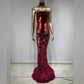Robe tube à paillettes, robe de soirée, de banquet, costume de scène pour passer la serpillière