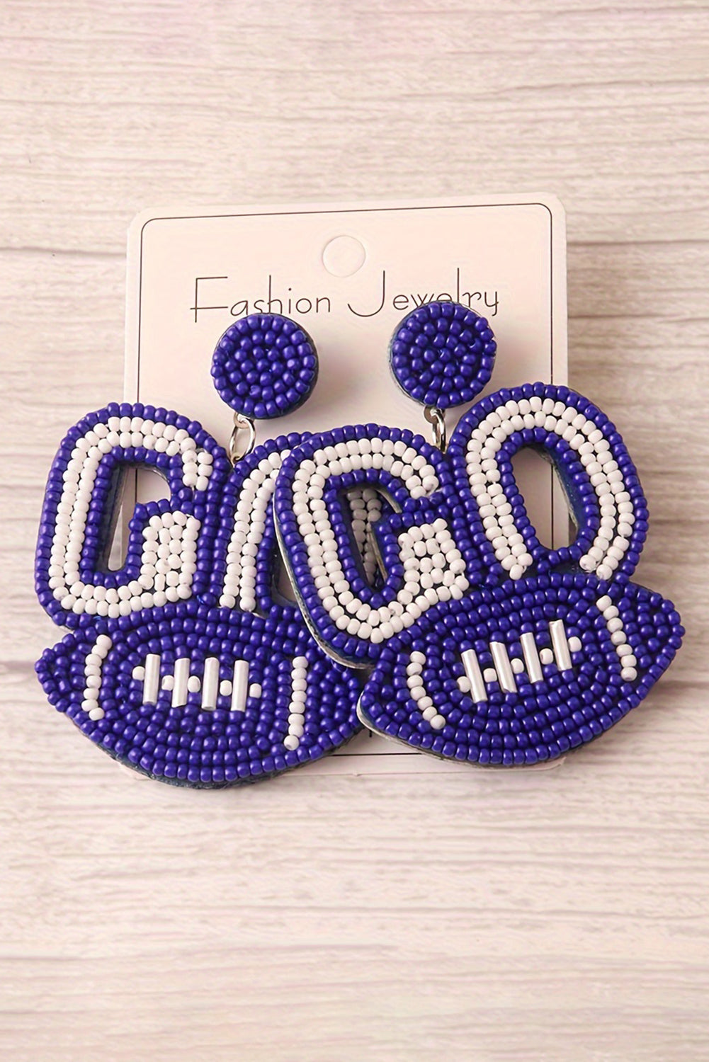 Bluing Boucles d'oreilles GO Baseball avec perles