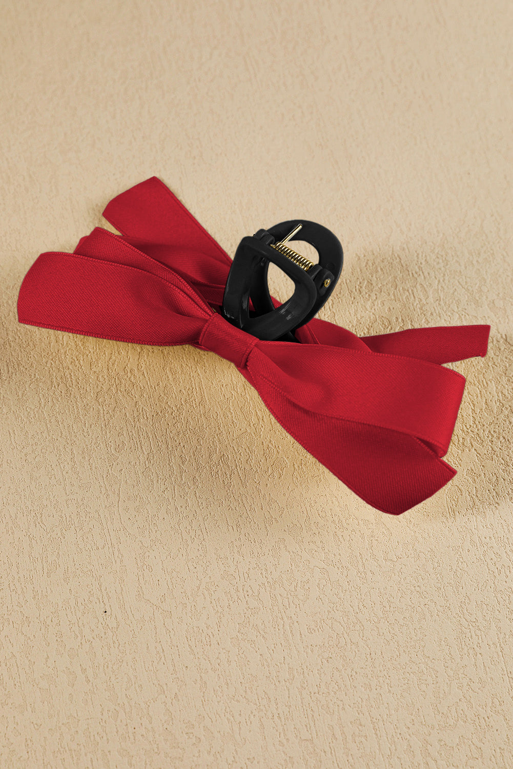 Barrette à cheveux avec ruban décoratif de couleur unie noire