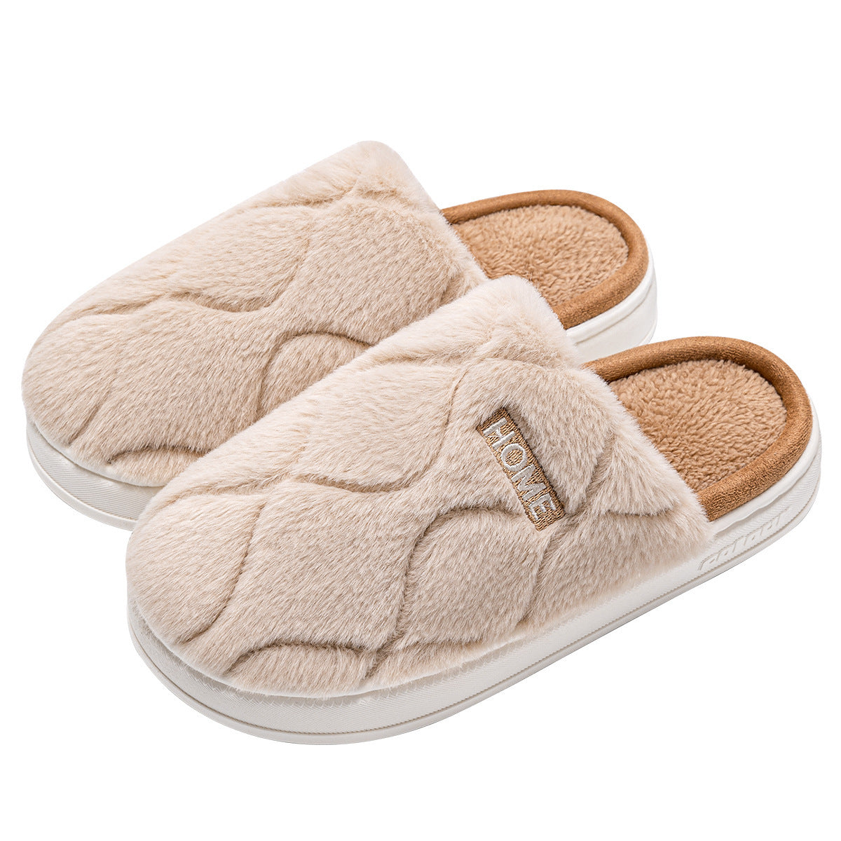 Pantoufles d'hiver en peluche pour femme