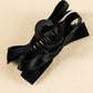 Barrette à cheveux avec ruban décoratif de couleur unie noire