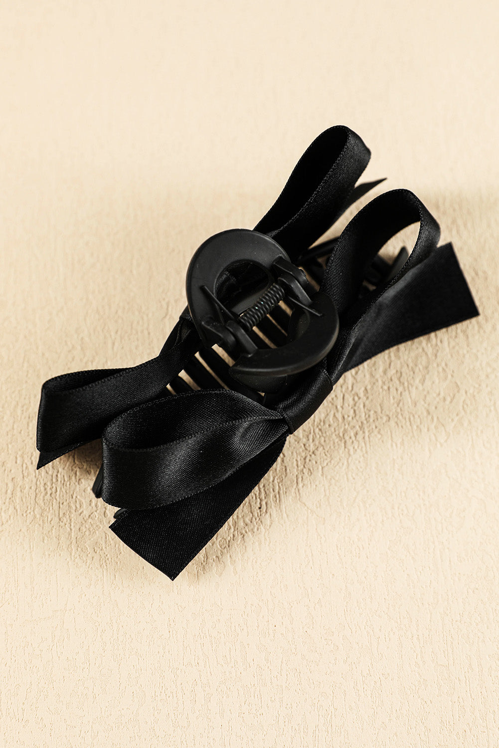 Barrette à cheveux avec ruban décoratif de couleur unie noire