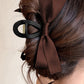 Barrette à cheveux avec ruban décoratif de couleur unie noire