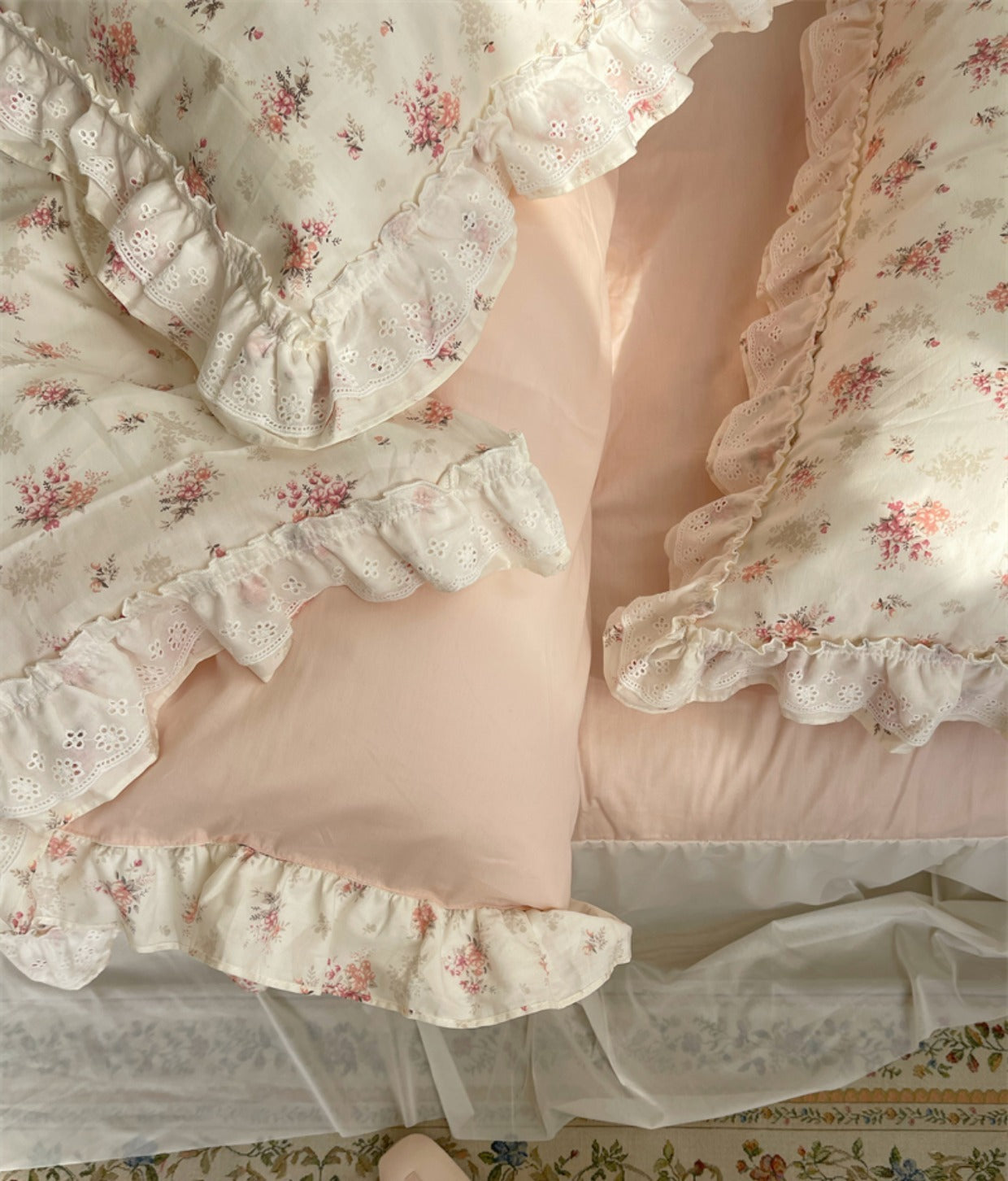 Draps de lit en dentelle,