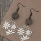 Boucles d'oreilles de Noël en acrylique blanc imprimé flocon de neige